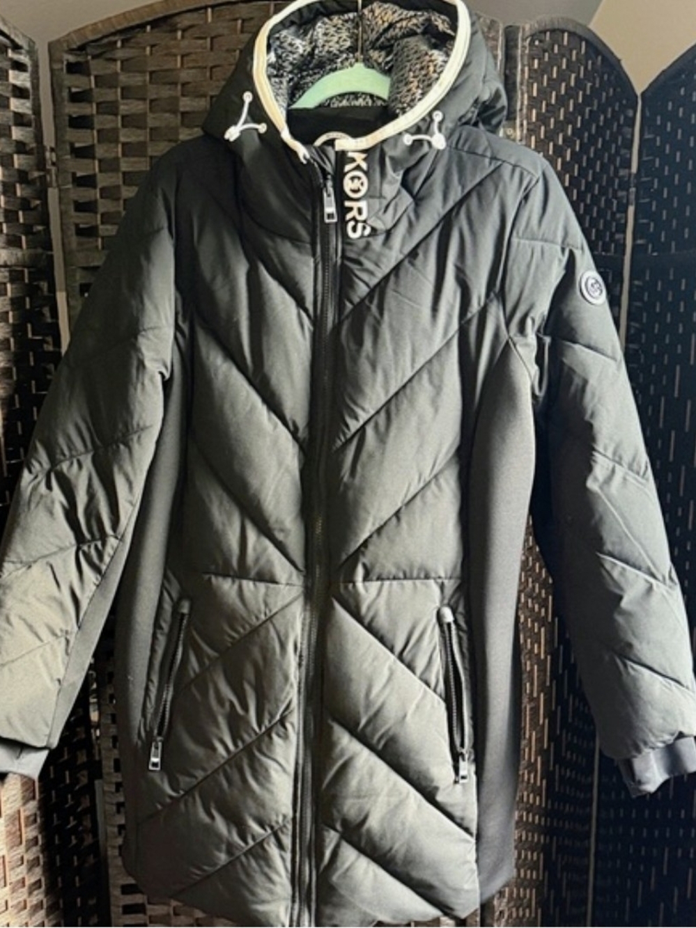 Michael Kors 1X Black Hooded Pm Coat